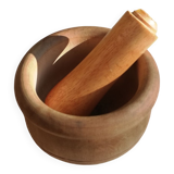 Wooden Mortar and Pestle Bowl
