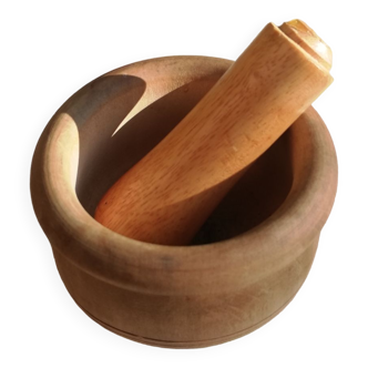 Wooden Mortar and Pestle Bowl