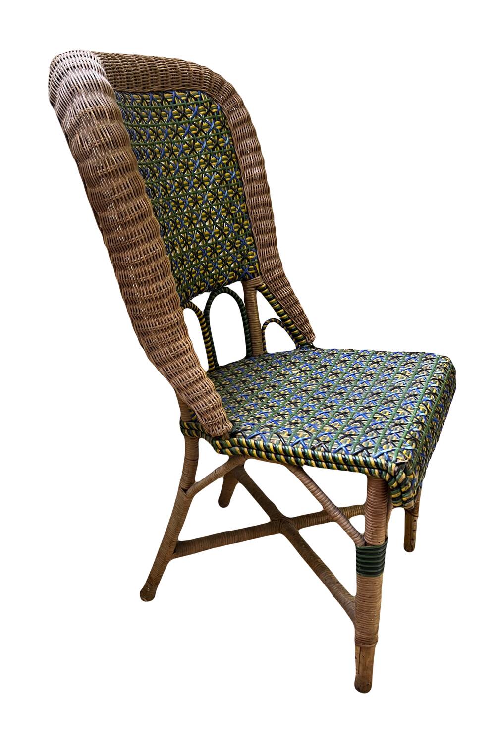 4 vintage rattan and bamboo chairs