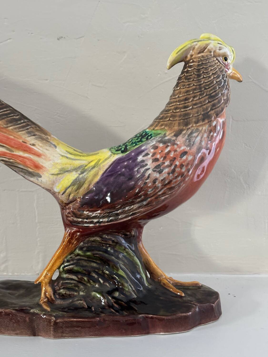 Art Deco ceramic pheasant by Lucien Alliot