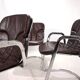 Set of four Cidue leather chrome cantilever chairs by Willy Rizzo, 1970