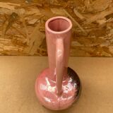 Antique Pink Ceramic Vase Glazed Black Decor Vintage