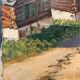 Old painting, Swiss mountain landscape signed H Herzer, mid-XX century