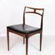 Set of 6 Dining Chairs Model 94 Made In Rosewood With Black Leather Seat By Johannes Andersen