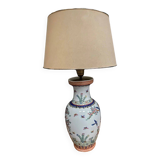 20th century Chinese lamp decorated with birds, red stamp