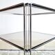 Table d’appoint vintage chrome & plateau en verre par Max Sauze édition Isocèle