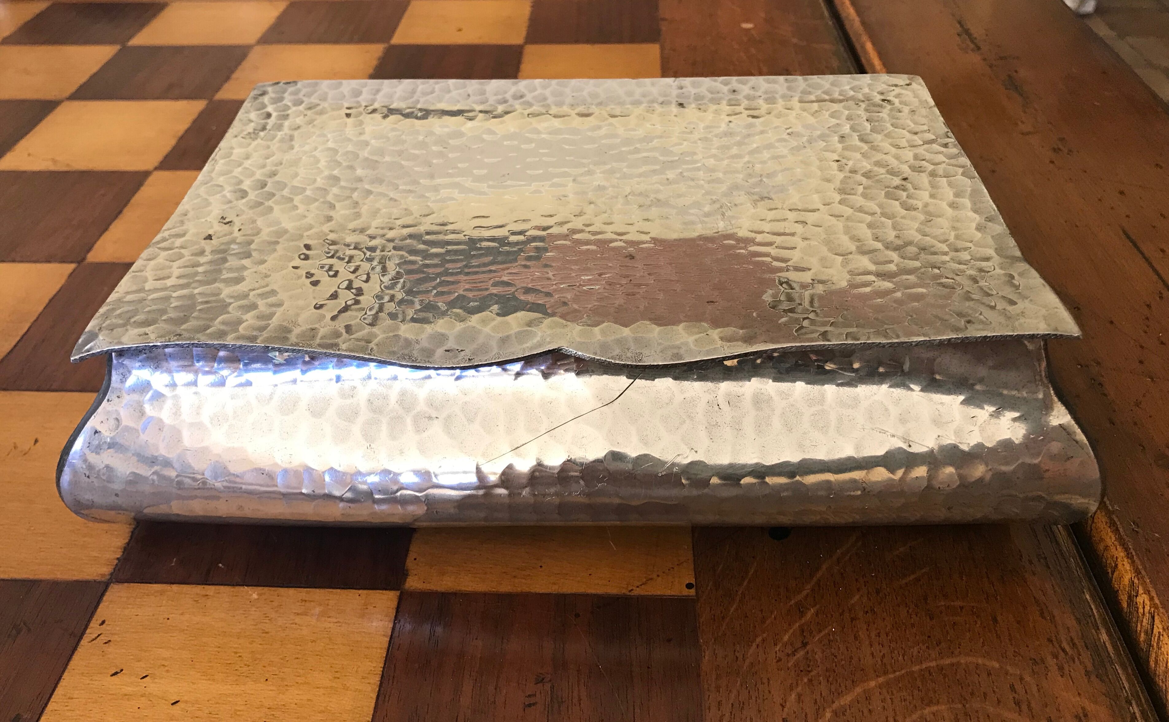 Hammered pewter cigar box from the 1930s
