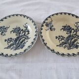 2 plates FAIENCE GIEN model thistle