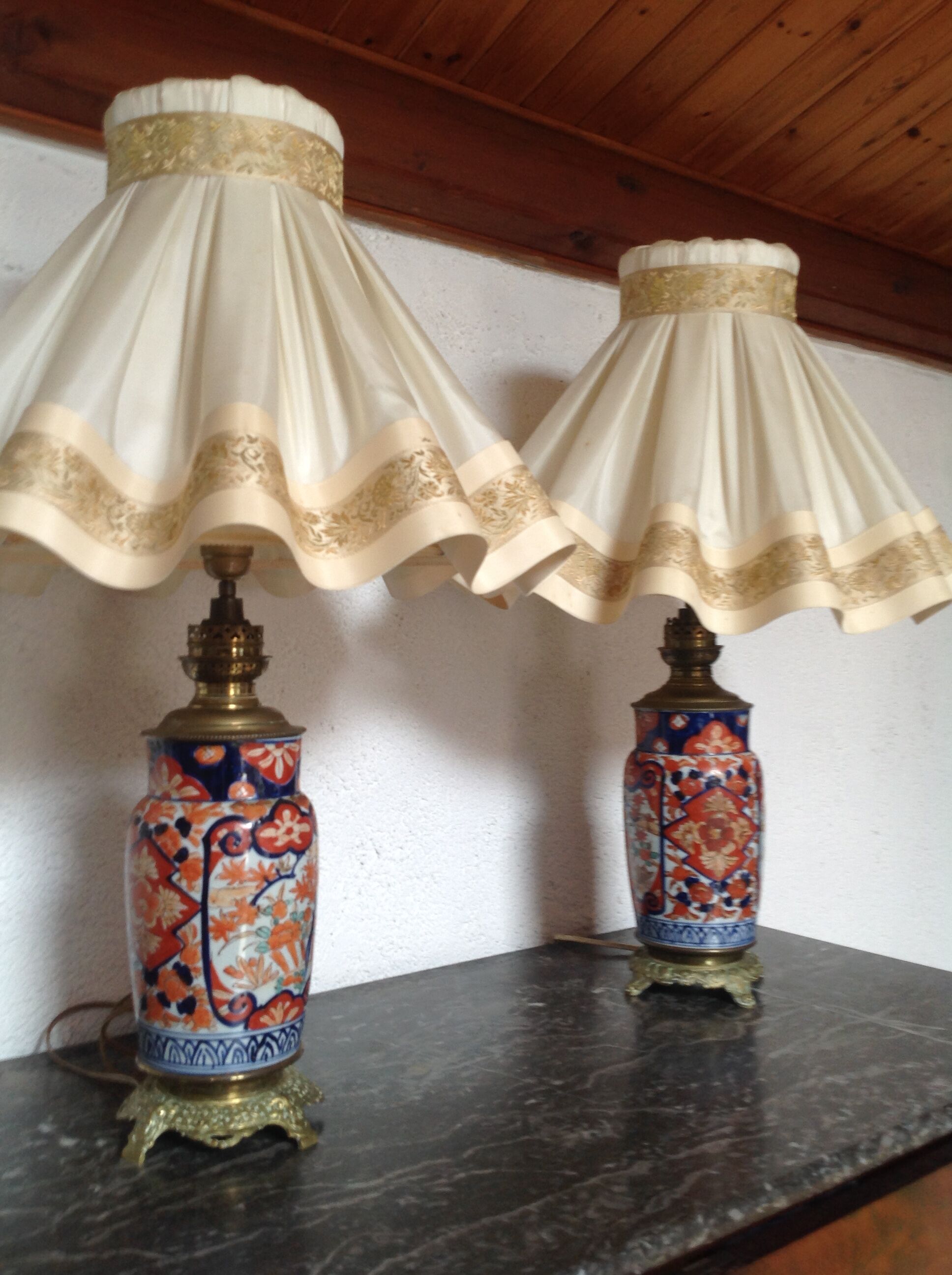 Pair of old Asian lamps