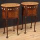 Pair of bedside tables in marquetry from the 20th century.