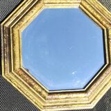 Octagonal Tuscan Wall Mirror. Art Deco. Iridescent wood/brass frame.