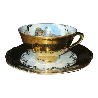 Tasse et soucoupe porcelaine allemande - vintage