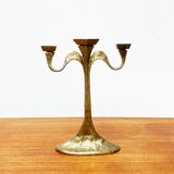 Vintage Brutalist Bronze Candle Holder