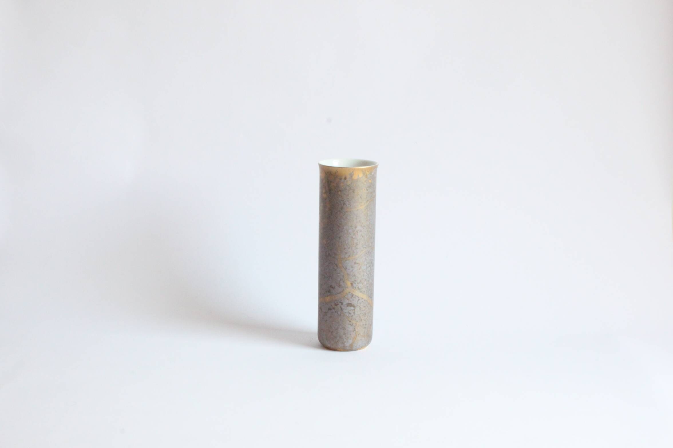 Vase cylindre doré par H.Drexler pour Rosenthal, 1970