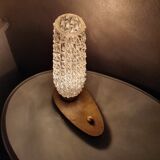 Art Deco France bedside lamp, brass with glass shade, '30s