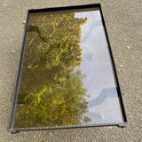 Table basse vintage en fer forgé et verre