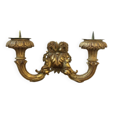 Golden wall candle holder