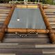 Antique mirror from the 1920s-1930s in bamboo H 49 cm / W 42 cm