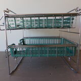 Banette of 2 metal mail baskets 70s