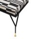 Modern Black Lacquered Iron and Patterned Fabric, 1970s Italian Stool
