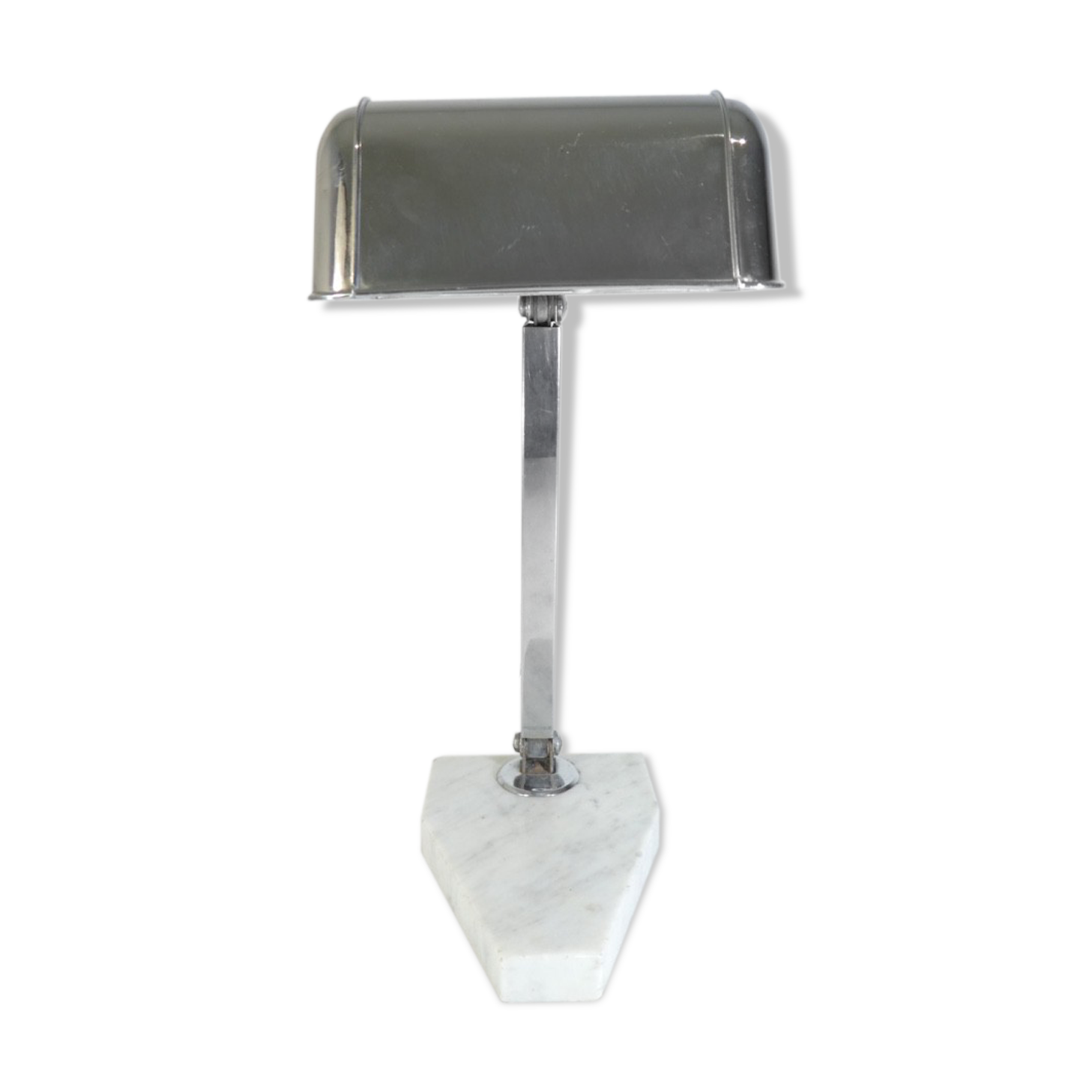 Art deco office lamp in chrome metal