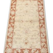 Cream Rug Handwoven Traditional Zeigler Carpet- 65x118cm