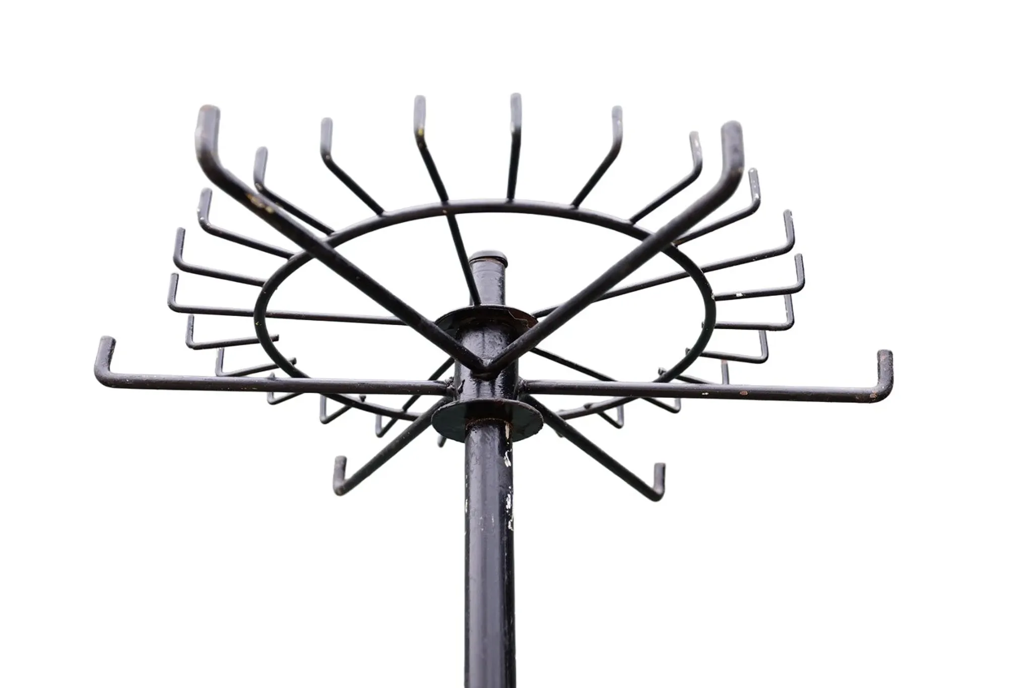 Sculptural vintage metal coat stand with rotating crown