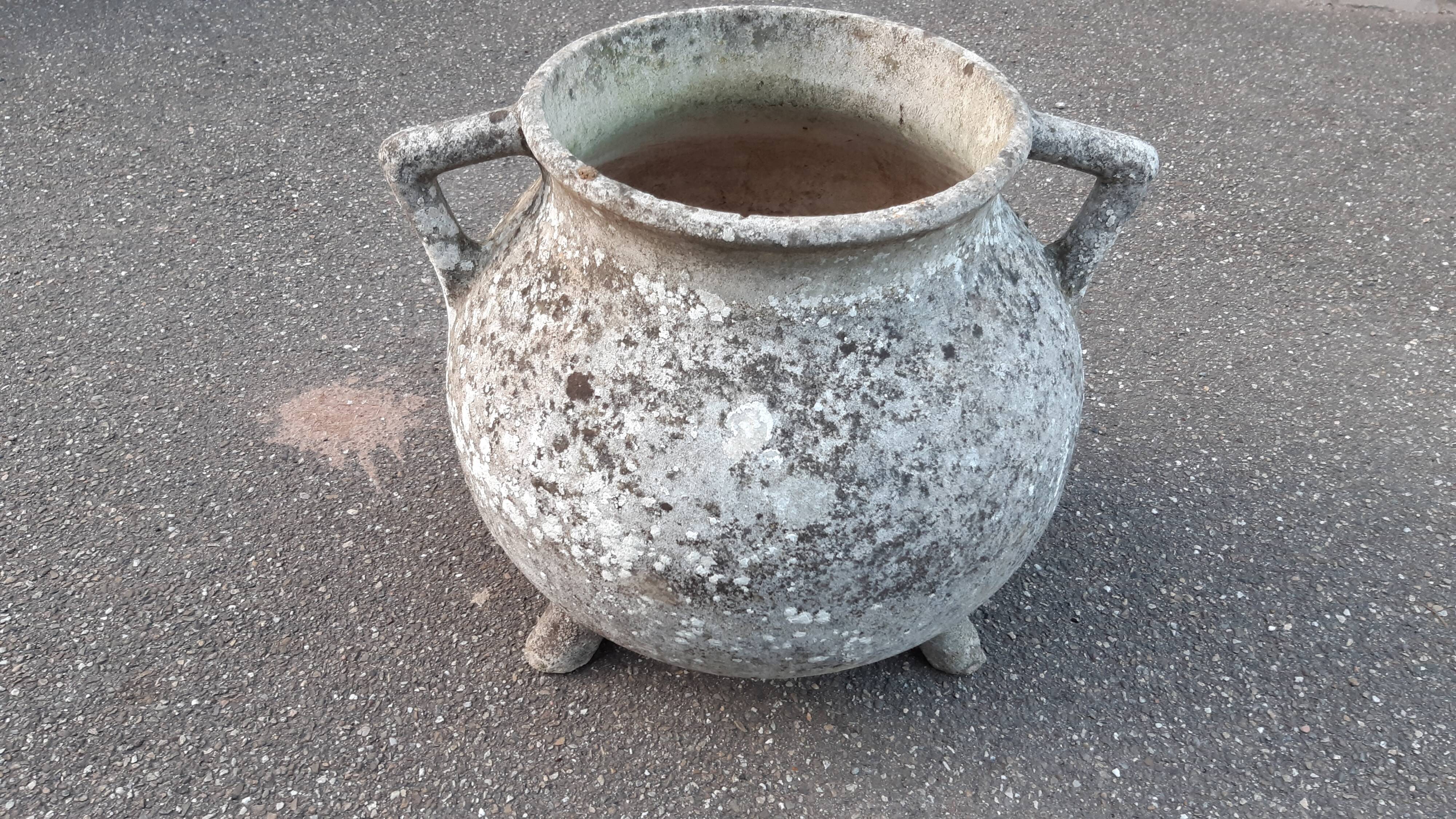 Jardinière chaudron eternit années 70
