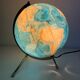 Globe  vintage 1977 terrestre verre tripode doré Taride - 28 cm