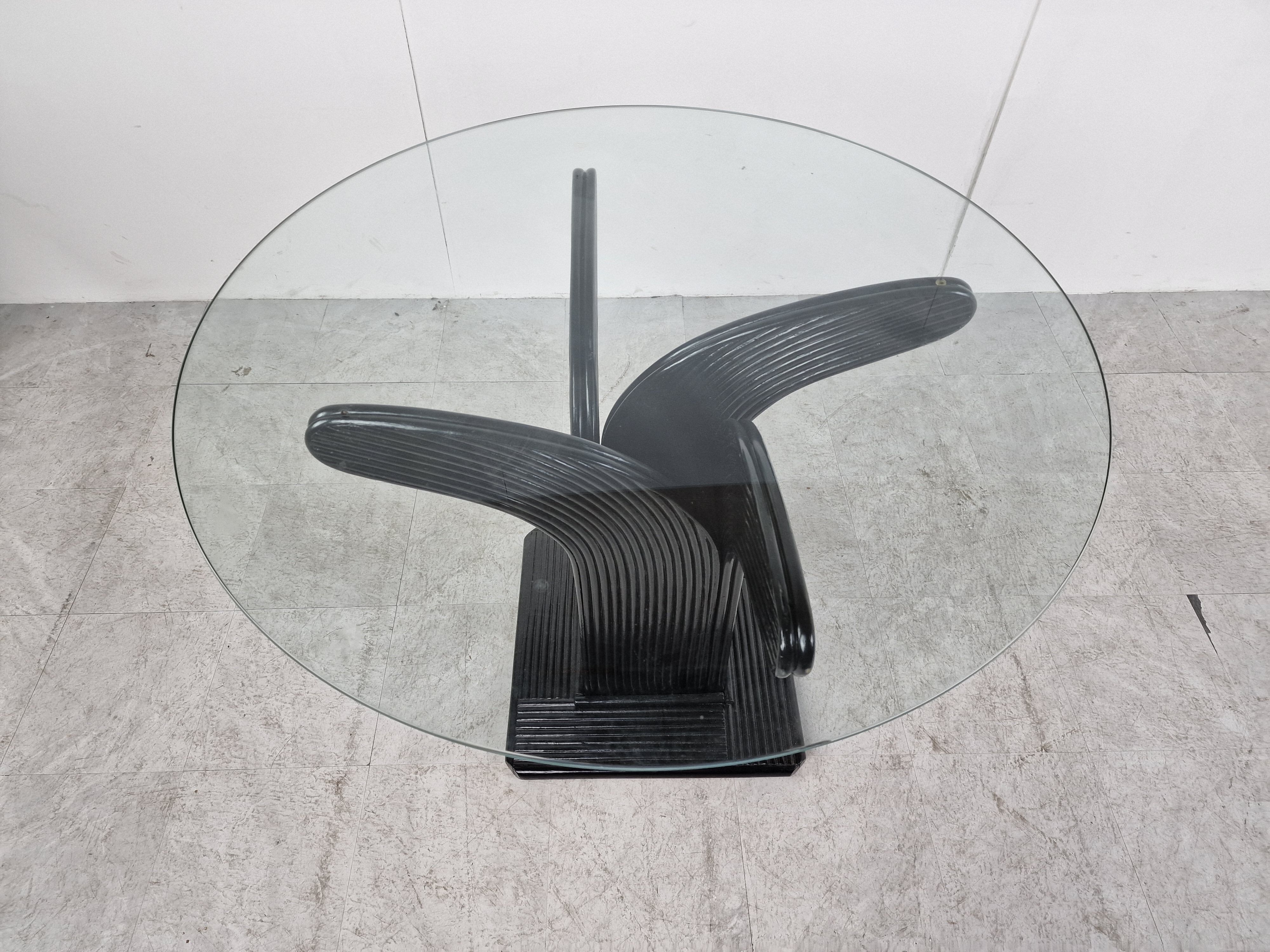 Bamboo dining table by Vivai Del sud, 1970s