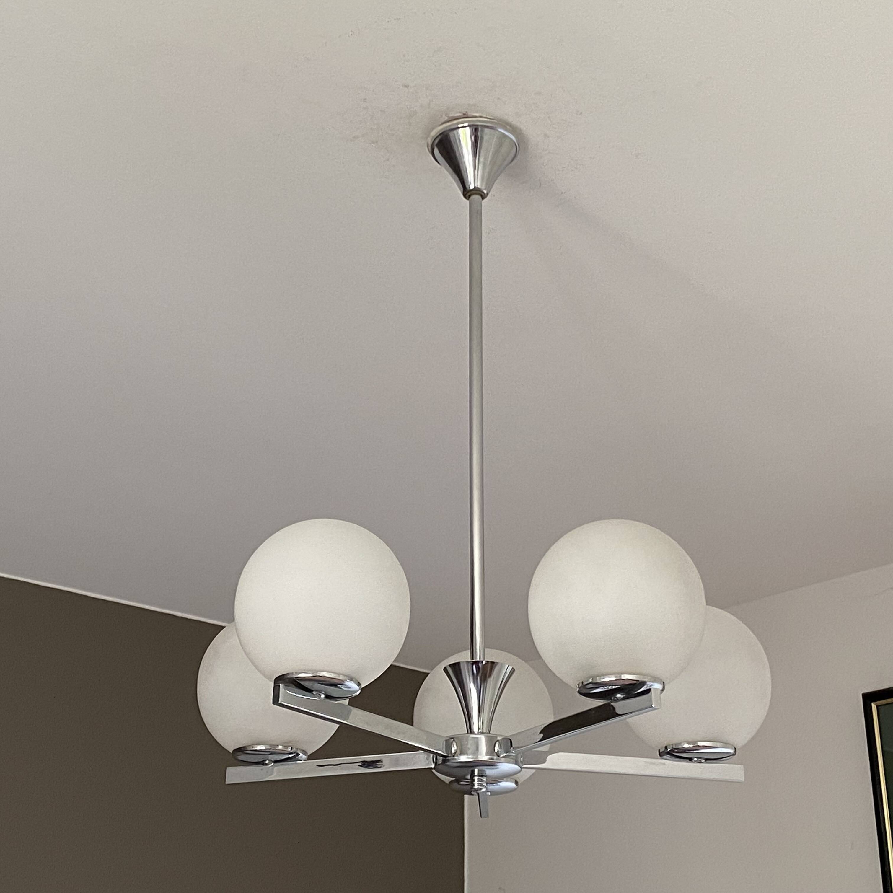 Lustre Spoutnik 5 globes. 1970. Space age.