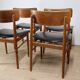 Set of 4 Scandinavian teak and leatherette chairs, 1960