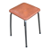 Tabouret vintage carré acier et cuir marron