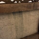 Classic carved wooden chair medieval castle with jute unique piece