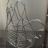 Vintage metal hen egg basket