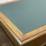 Late 19th century English mahogany desk with pedestals and leather top