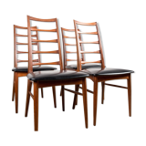 Series of 4 danish chairs in teck, model Liz of Designer Niels Kofoed 1960