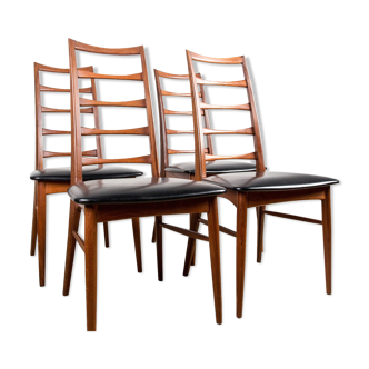 Série de 4 chaises Danoises en Teck, modèle Liz du Designer Niels Kofoed 1960