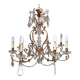 Large brass and glass chandelier