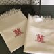 Paire de serviettes nid d'abeille, monogramme M