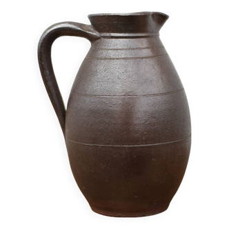 Vintage stoneware pitcher, vintage carafe, jug, kitchen, collection