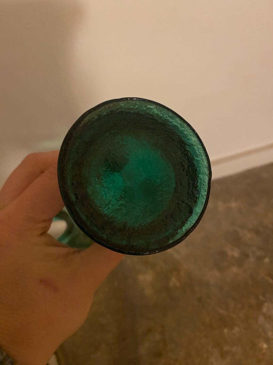 Vase vert verre soufflé blenko