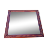 Miroir de barbier encadrement en bois pitchpin à double filets années 1930-1940