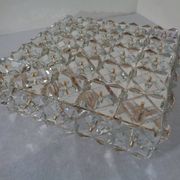 Large Gold-Plated & Crystal Glass Flush Mount from Kinkeldey, Germany, 1970s