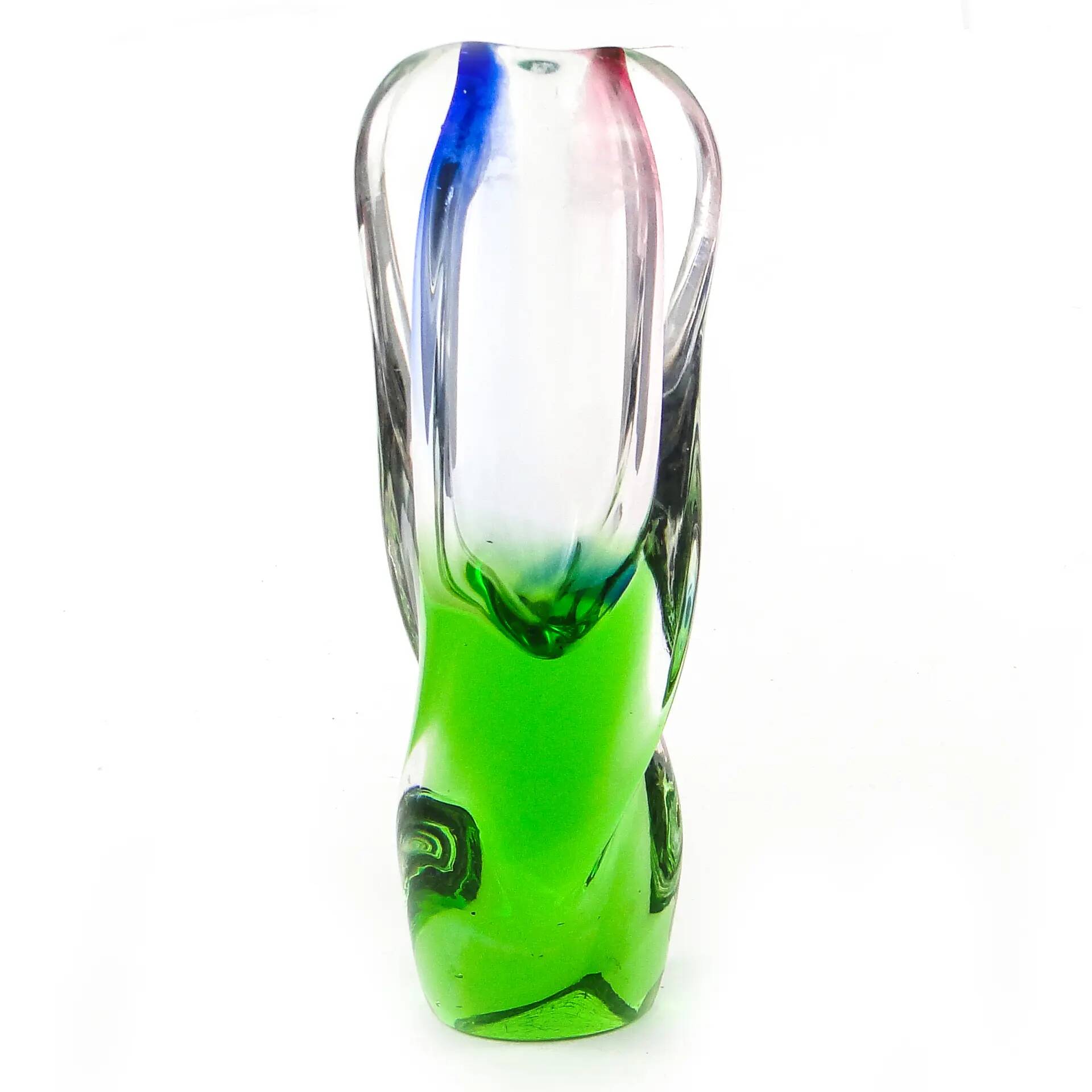 Mid-century modern vase, glass, designed by I. Suhajek, Czechoslovakia, 1960s