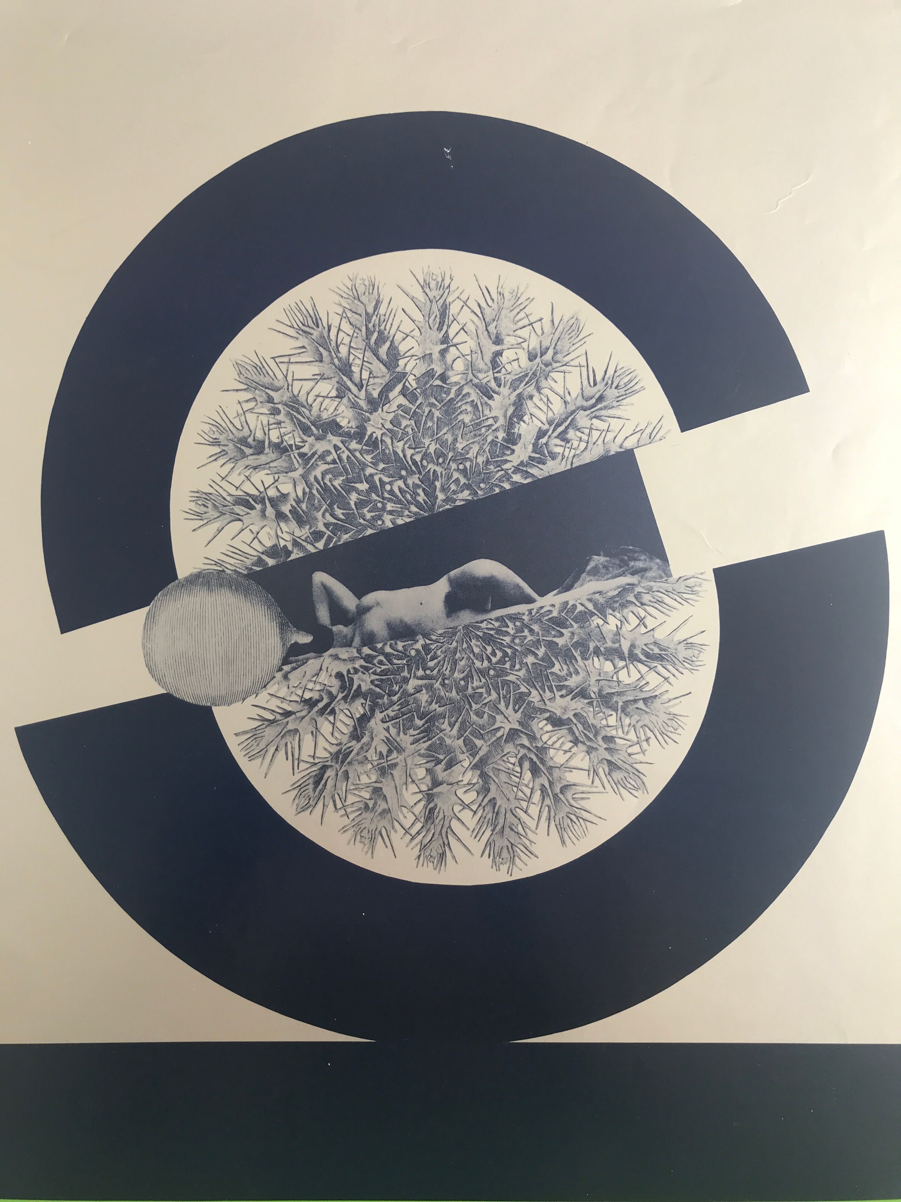 Original silver poster by Claude VISEUX, Galerie Attali, 1975
