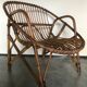 Rattan armchair vintage shell adult 1960