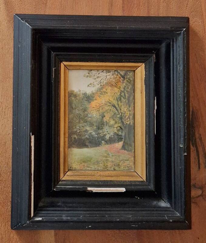 Enrique Atalaya (1851-1914), Spanish painter - Oil on cardboard - Landscape