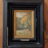 Enrique Atalaya (1851-1914), Spanish painter - Oil on cardboard - Landscape