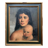 A. van BELLEGHEM (1922 - 1996) "Mother and child".